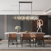 Rectangle Modern Chrome K9 Crystal Pendant Light